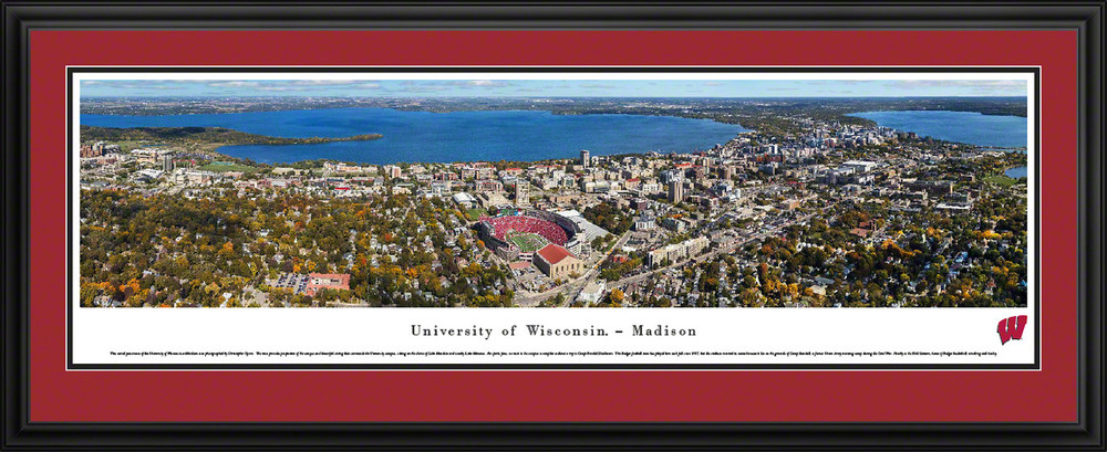 Wisconsin Badgers Panoramic Photo Deluxe Matted Frame - Aerial View | Blakeway | UWI6D