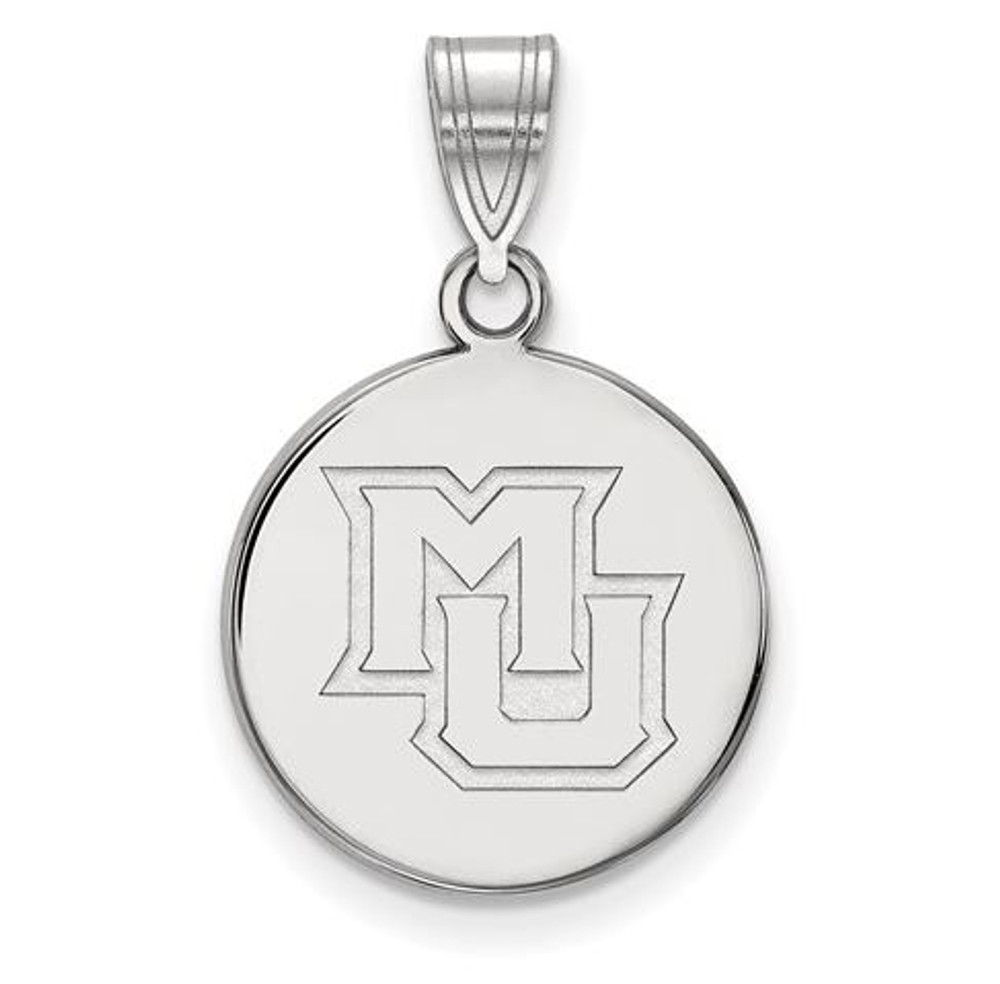 Marquette University 10k White Gold Medium Disc Pendant | Logo Art | 1W022MAR