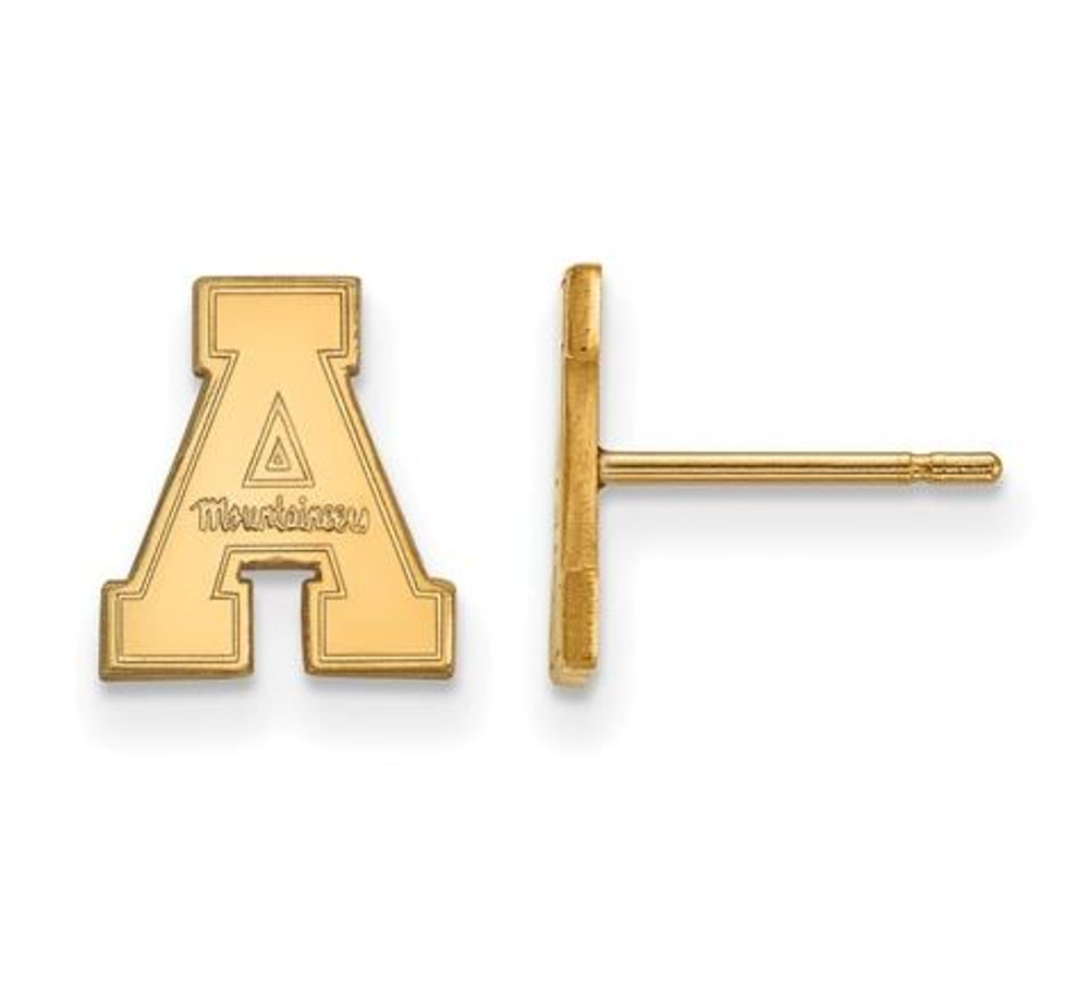 Appalachian State University 14k Yellow Gold Extra Small Post Earrings | Logo Art | 4Y007APS