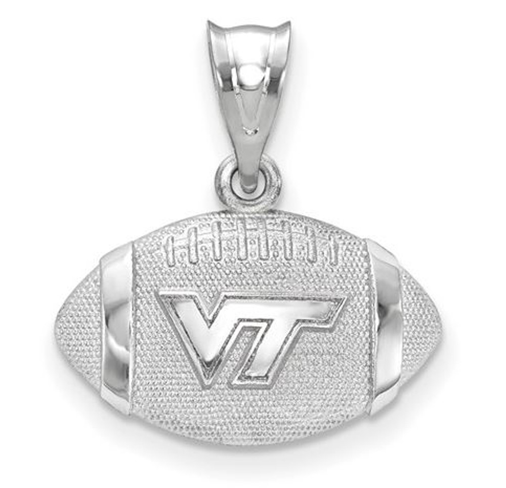 Virginia Tech Sterling Silver Football Pendant | Logo Art | SS506VTE