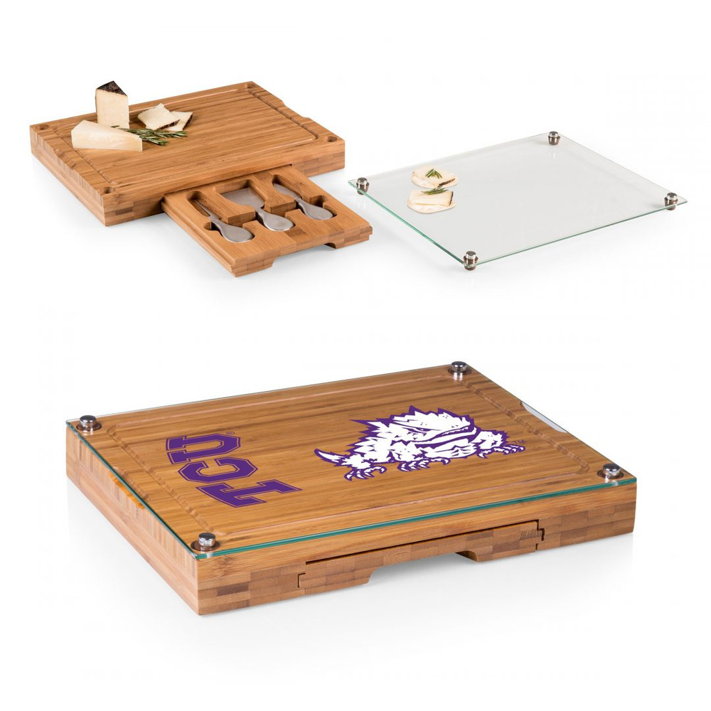 TCU Horned Frogs Concerto Bamboo Cutting Board | Picnic Time | 919-00-505-844-0-1