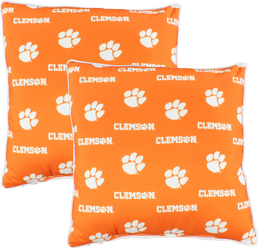 Clemson Tigers 16" x 16" Decorative Pillow Pair | College Covers | CLEDPPR