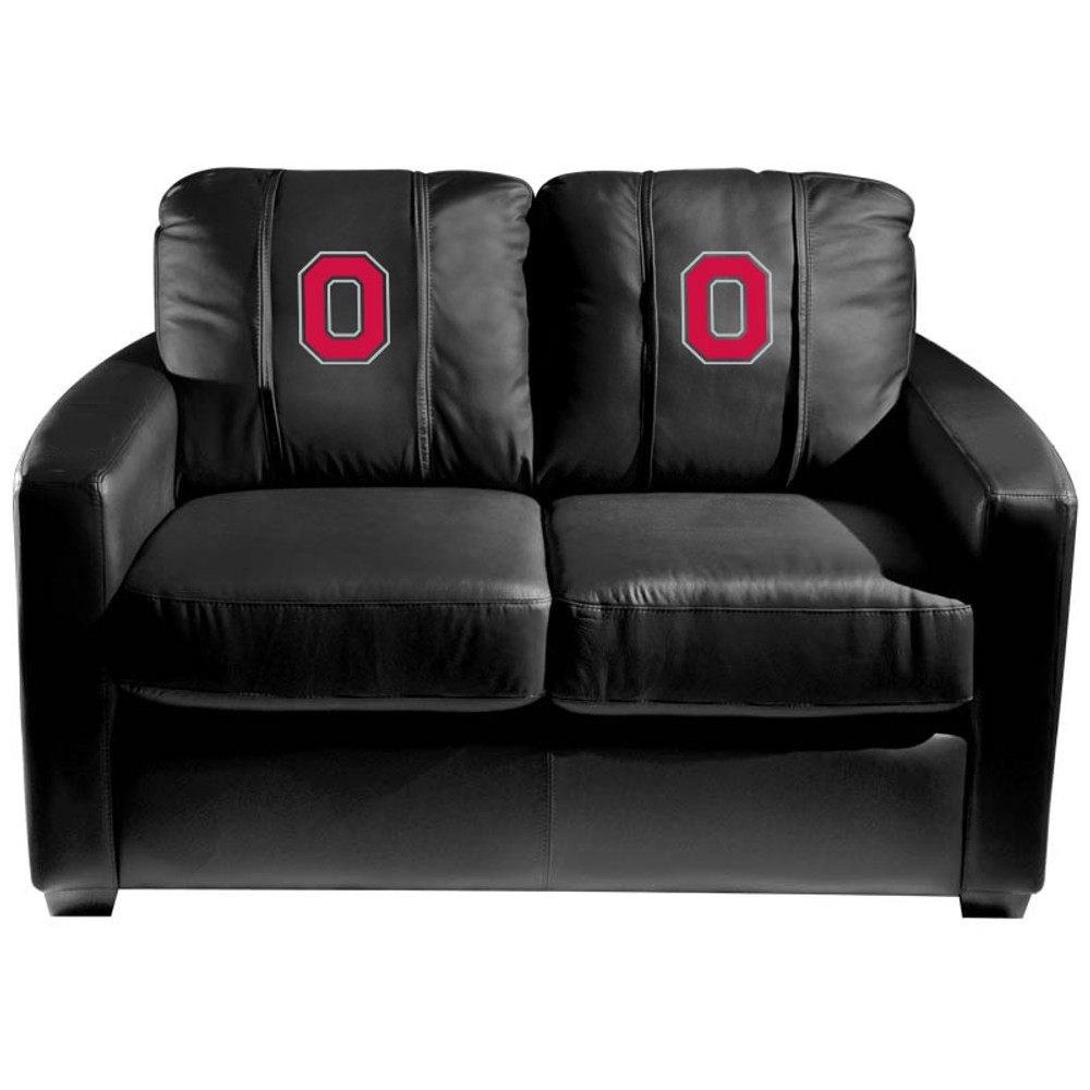 Ohio State Buckeyes Silver Love Seat with Buckeyes Block O logo | Dreamseat | XZ7759003LSCDBK-PSCOL11052