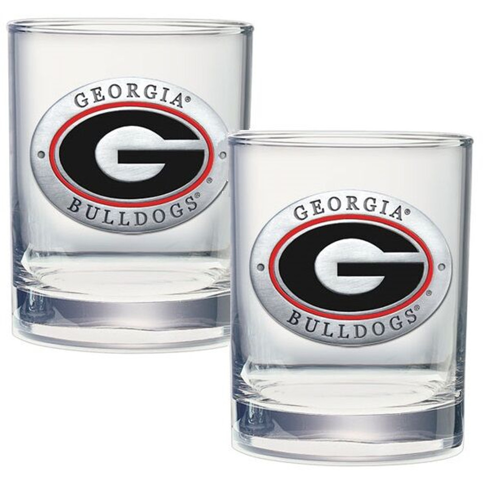 Georgia Bulldogs Cocktail Glasses | Heritage Pewter | DOF10005ER