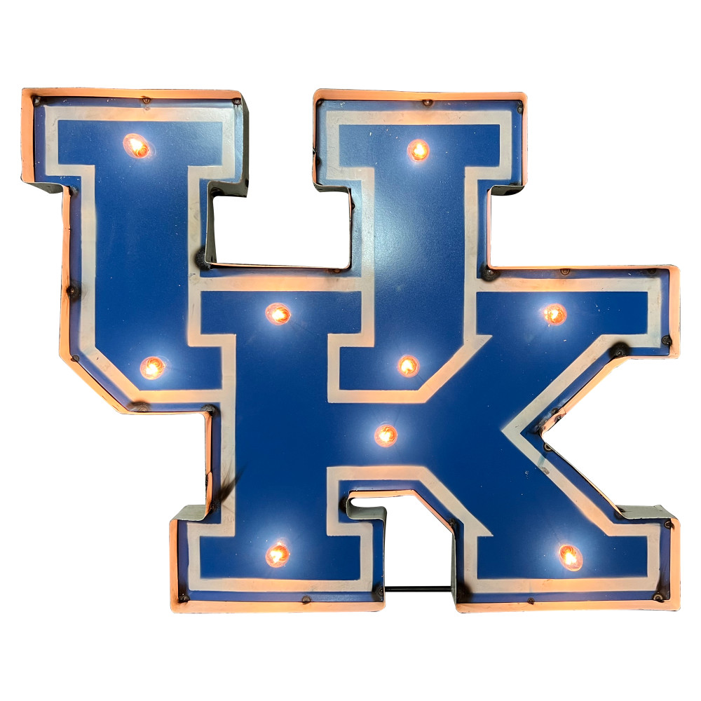 Kentucky Wildcats Recycled Metal Wall Decor UK Illuminated | LRT SALES | UKWDLGT