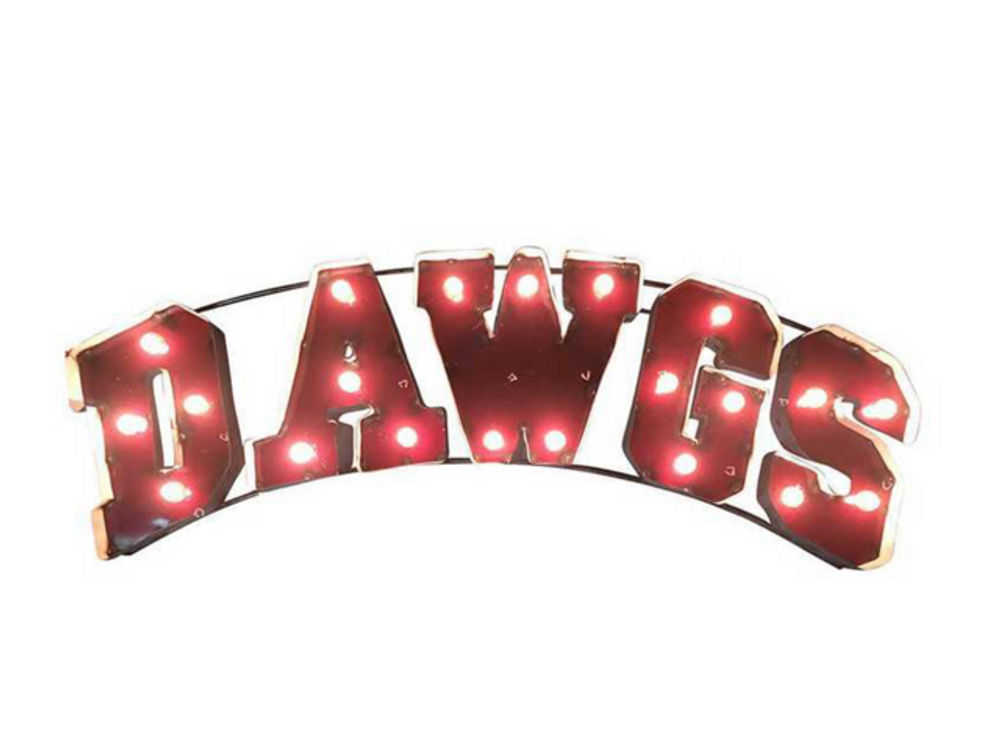 Mississippi State Bulldogs Recycled Metal Wall Decor Dawgs Illuminated | LRT SALES | DAWGSMSWDLGT