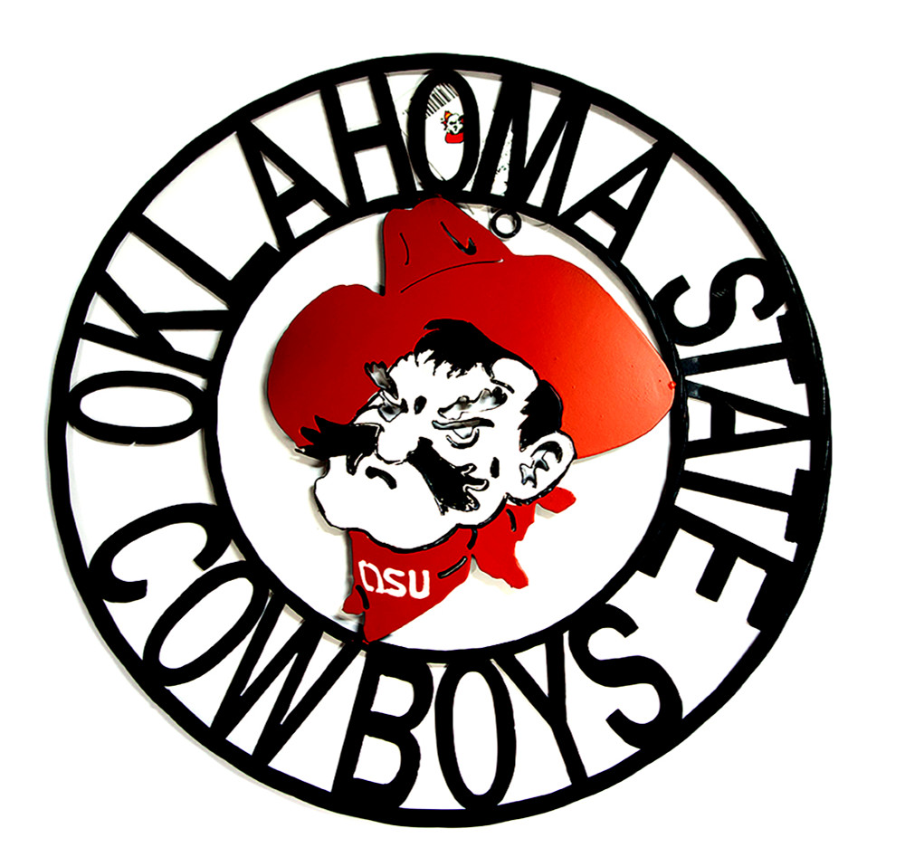 Oklahoma State Cowboys Wrought Iron Wall Decor 24 | LRT SALES | OKSWRI24