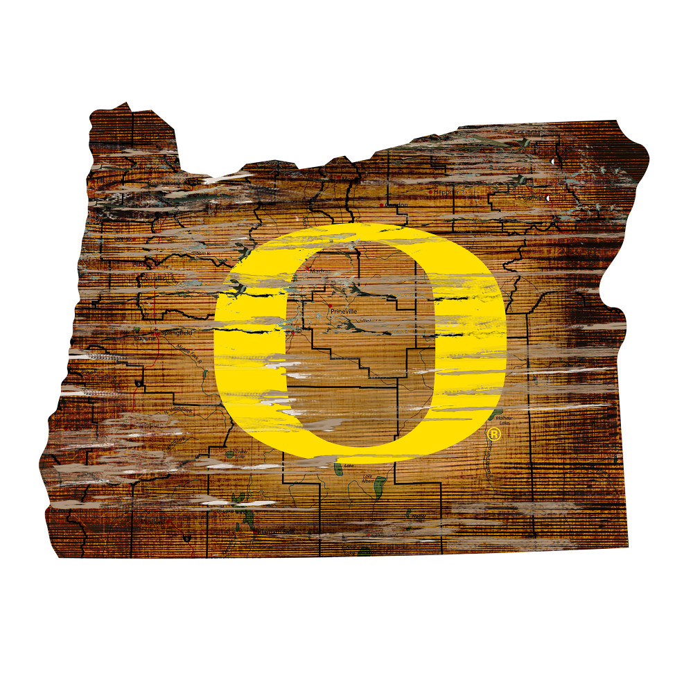 Oregon Ducks Distressed State Wall Art |FAN CREATIONS |  C0728-Oregon