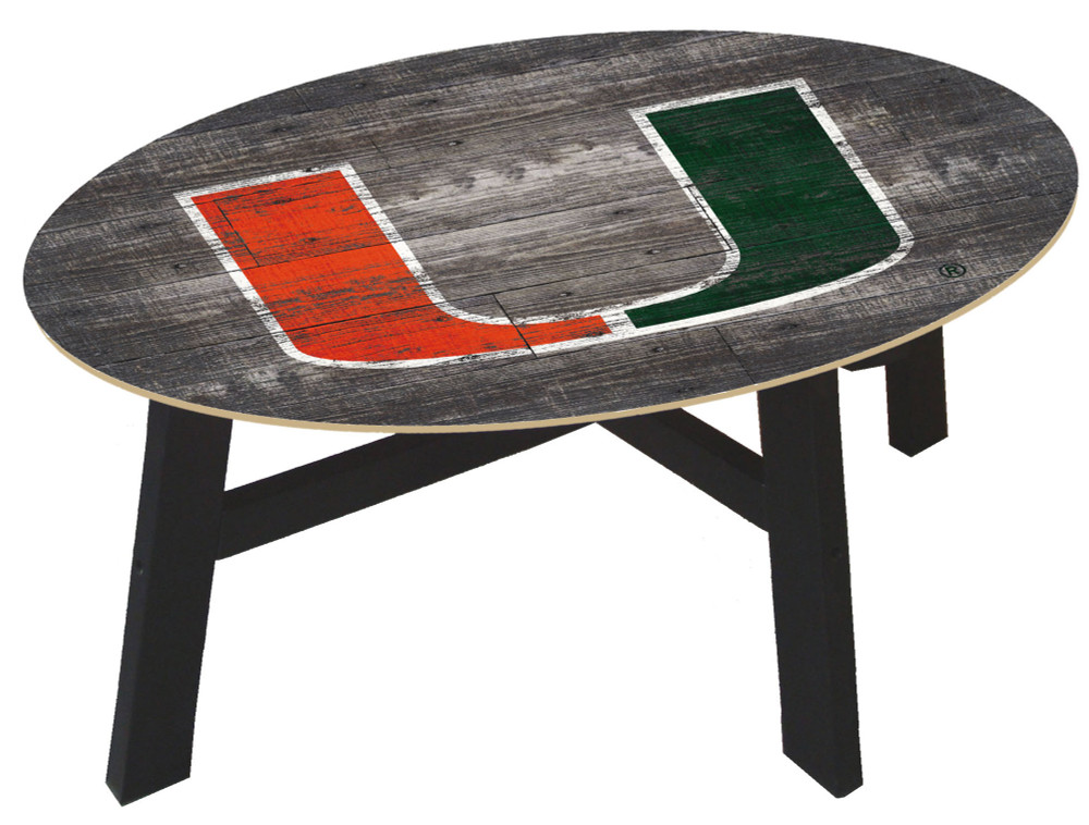 Miami Hurricanes Distressed Wood Coffee Table |FAN CREATIONS | C0811-Miami