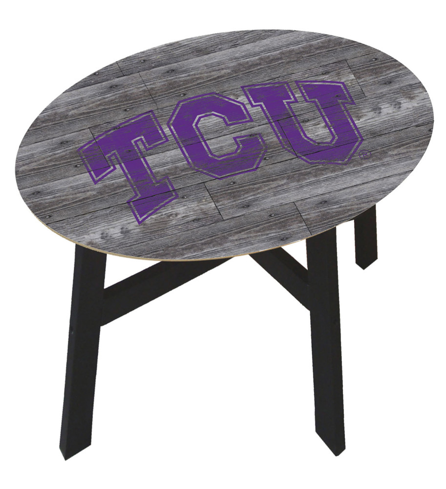 TCU Horned Frogs Distressed Wood Side Table |FAN CREATIONS | C0823-TCU