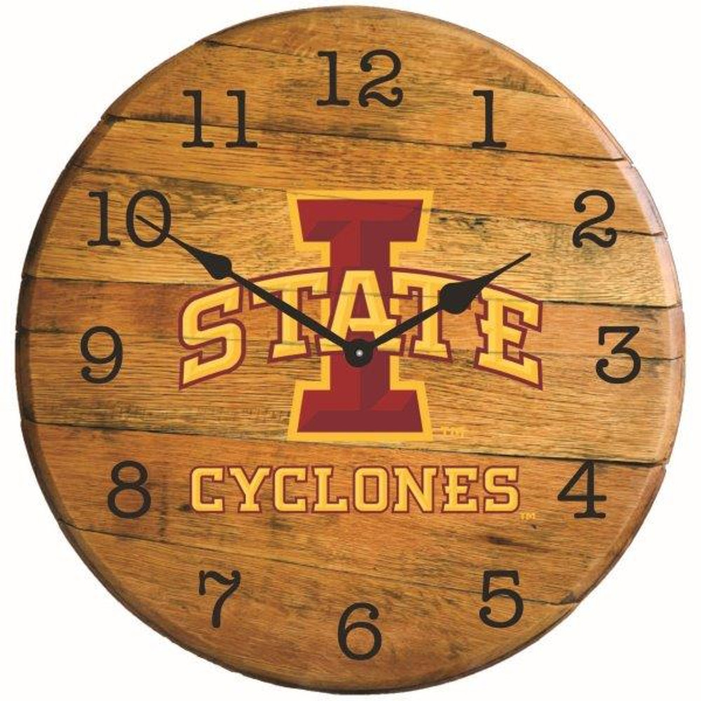  Iowa Hawkeyes 21" Barrel Team Logo ClocK | GREENSTONES | BTC-IAST-01