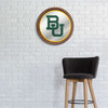 Baylor Bears Faux Barrel Top Mirrored Wall Sign - Gold Egde