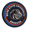 Boise State Broncos Black - Round Slimline Lighted Wall Sign | The Fan-Brand | NCBOIS-130-03
