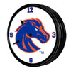Boise State Broncos Retro Lighted Wall Clock - Blue / Orange