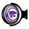 Kansas State Wildcats Original Round Rotating Lighted Wall Sign - Silver-Trimmed Kansas State Wildcats Original Round Rotating Lighted Wall Sign - Silver-Trimmed