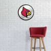 Louisville Cardinals Modern Disc Mirrored Wall Sign - Black Frame