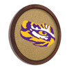LSU Tigers Tiger Eye - Faux Barrel Framed Cork Board - Color Logo