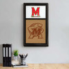 Maryland Terrapins Dual Logo - Cork Note Board - Black Frame / White