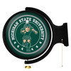 Michigan State Spartans Sparty - Original Round Rotating Lighted Wall Sign | The Fan-Brand | NCMIST-115-02