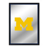 Michigan Wolverines Block M - Framed Mirrored Wall Sign - Blue Edge | The Fan-Brand | NCMICH-275-01A