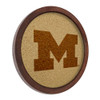 Michigan Wolverines Faux Barrel Framed Cork Board - Monochrome Logo Michigan Wolverines Faux Barrel Framed Cork Board - Monochrome Logo