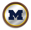 Michigan Wolverines Faux Barrel Top Mirrored Wall Sign - Maize Edge | The Fan-Brand | NCMICH-245-02B