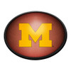Michigan Wolverines Pigskin - Oval Slimline Lighted Wall Sign | The Fan-Brand | NCMICH-140-21