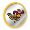 Minnesota Golden Gophers Mascot - Modern Disc Mirrored Wall Sign - Gold Frame Minnesota Golden Gophers Mascot - Modern Disc Mirrored Wall Sign - Gold Frame