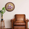 Mississippi State Bulldogs Mascot - Faux Barrel Framed Cork Board - Color Logo