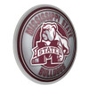 Mississippi State Bulldogs Mascot - Modern Disc Wall Sign - Gray Mississippi State Bulldogs Mascot - Modern Disc Wall Sign - Gray
