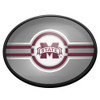 Mississippi State Bulldogs Oval Slimline Lighted Wall Sign - Silver | The Fan-Brand | NCMSST-140-01B
