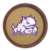 TCU Horned Frogs Mascot - Faux Barrel Framed Cork Board - Color Logo | The Fan-Brand | NCTCUH-632-02A TCU Horned Frogs Mascot - Faux Barrel Framed Cork Board - Color Logo | The Fan-Brand | NCTCUH-632-02A