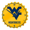 West Virginia Mountaineers Bottle Cap Wall Clock | The Fan-Brand | NCWVIR-540-01