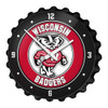 Wisconsin Badgers Mascot - Bottle Cap Wall Clock - Black | The Fan-Brand | NCWISB-540-02A Wisconsin Badgers Mascot - Bottle Cap Wall Clock - Black | The Fan-Brand | NCWISB-540-02A