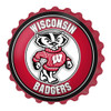 Wisconsin Badgers Mascot - Bottle Cap Wall Sign - Red | The Fan-Brand | NCWISB-210-02B Wisconsin Badgers Mascot - Bottle Cap Wall Sign - Red | The Fan-Brand | NCWISB-210-02B