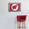 Wisconsin Badgers Team Spirit - Framed Mirrored Wall Sign - Red