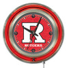Rutgers Scarlet Knights Double Neon Wall Clock| Holland Bar Stool Co. | Clk15Rutger