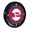 Mississippi Rebels: Ribbed Frame Wall Clock - Black | The Fan-Brand | NCMISS-530-01A Mississippi Rebels: Ribbed Frame Wall Clock - Black | The Fan-Brand | NCMISS-530-01A