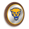 Pittsburgh Panthers: Mascot - "Faux" Barrel Top Mirrored Wall Sign - Gold Edge | The Fan-Brand | NCPITT-245-02B Pittsburgh Panthers: Mascot - "Faux" Barrel Top Mirrored Wall Sign - Gold Edge | The Fan-Brand | NCPITT-245-02B