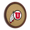 Utah Utes: "Faux" Barrel Framed Cork Board - Color Logo | The Fan-Brand | NCUTAH-632-01A