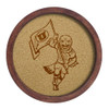 Utah Utes: Mascot - "Faux" Barrel Framed Cork Board - Monochrome Logo | The Fan-Brand | NCUTAH-632-02B