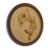 Utah Utes: Mascot - "Faux" Barrel Framed Cork Board - Monochrome Logo | The Fan-Brand | NCUTAH-632-02B