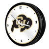Colorado Buffaloes Retro Lighted Wall Clock - White | The Fan-Brand | NCCOBF-550-01A