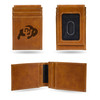 Colorado Buffaloes Brown Laser Engraved Front Pocket Wallet | Rico Industries | LEFPW500101BR Colorado Buffaloes Brown Laser Engraved Front Pocket Wallet | Rico Industries | LEFPW500101BR