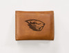 Oregon State Beavers Brown Laser Engraved Tri-Fold Wallet | Rico Industries | LETRI510301BR