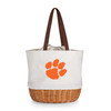 Clemson Tigers Coronado Canvas and Willow Basket Tote | Picnic Time | 203-00-187-104-0