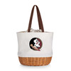 FSU Seminoles Coronado Canvas and Willow Basket Tote | Picnic Time | 203-00-187-174-0 FSU Seminoles Coronado Canvas and Willow Basket Tote | Picnic Time | 203-00-187-174-0
