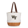 Wake Forest Demon Deacons Coronado Canvas and Willow Basket Tote | Picnic Time | 203-00-187-614-0 Wake Forest Demon Deacons Coronado Canvas and Willow Basket Tote | Picnic Time | 203-00-187-614-0