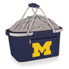Michigan Wolverines Metro Basket Collapsible Cooler Tote - Blue | Picnic Time | 645-00-138-344-0
