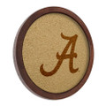 Alabama Crimson Tide Logo - Faux Barrel Framed Cork Board - Monochrome Logo